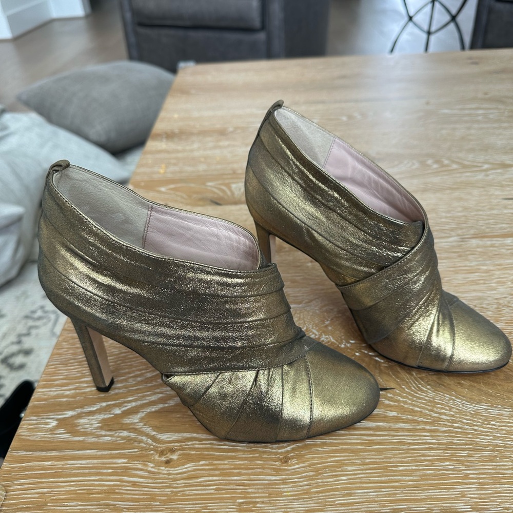 SJP by Sarah Jessica Parker Gold Metallic Echo Ankle Booties